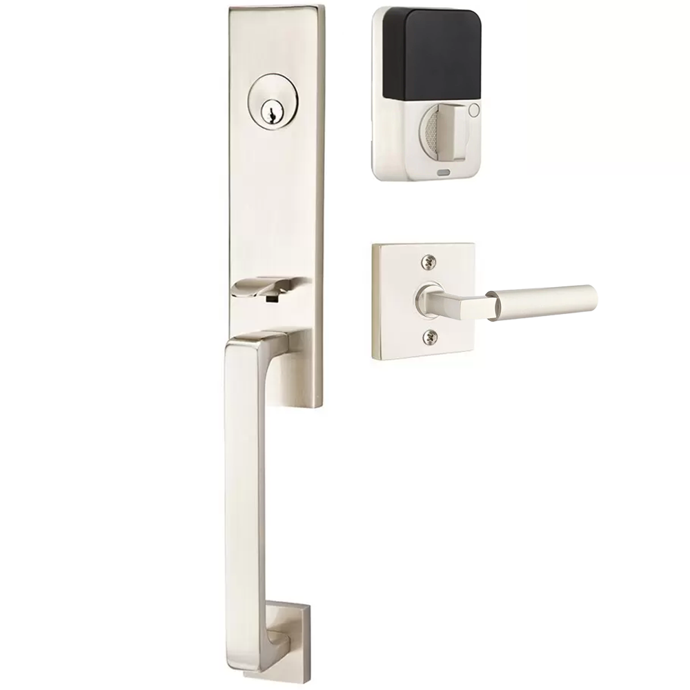 Emtek Davos Tubular Entryset Monolithic with Hercules Lever