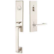 Emtek Davos Tubular Entryset Monolithic with Argos Lever