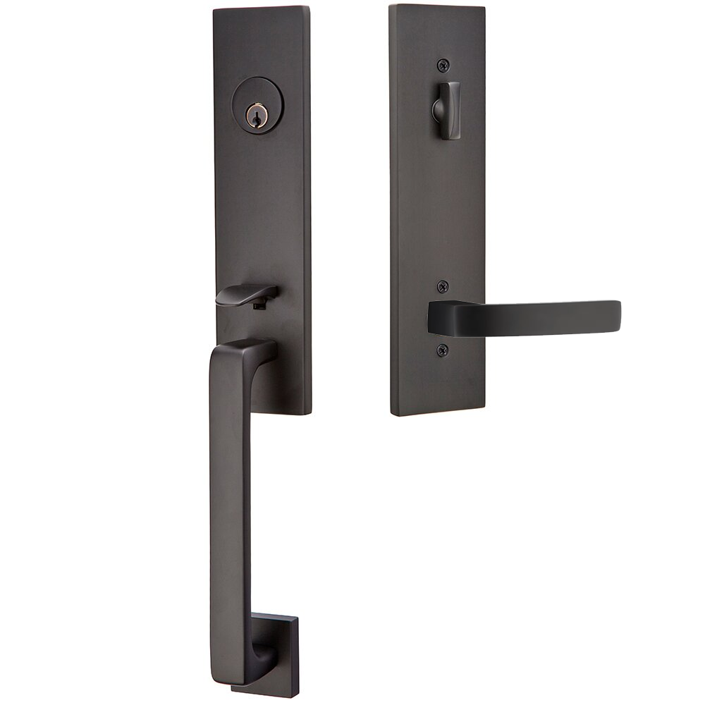 Emtek Davos Tubular Entryset Monolithic with Breslin Lever