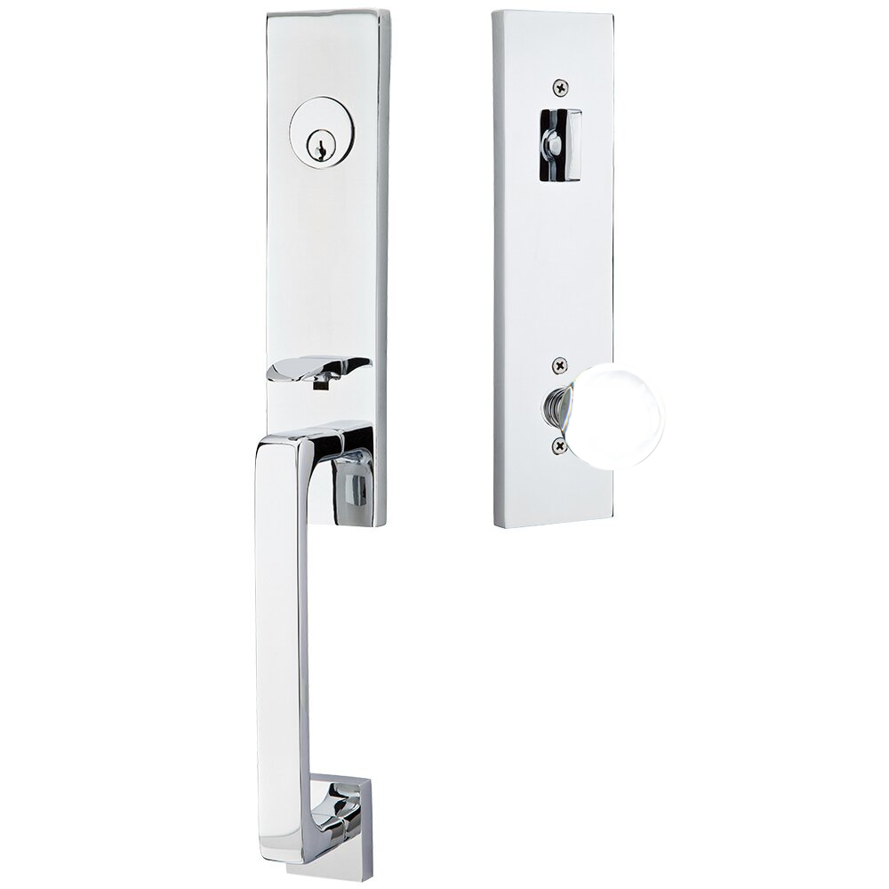 Emtek Davos Tubular Entryset Monolithic with Bristol Glass Knob