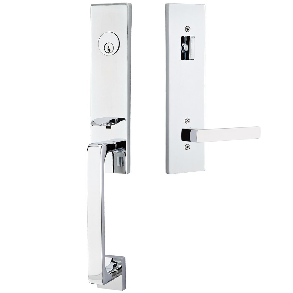 Emtek Davos Tubular Entryset Monolithic with Dumont Lever