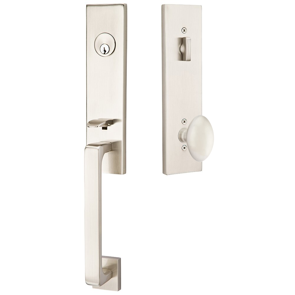 Emtek Davos Tubular Entryset Monolithic with Egg Knob