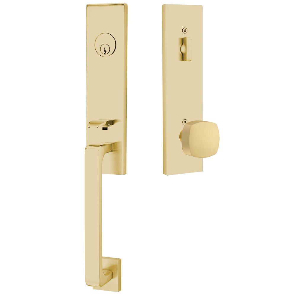 Emtek Davos Tubular Entryset Monolithic with Freestone Knob