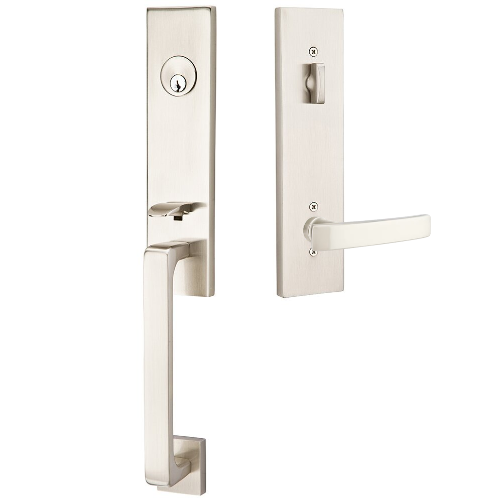 Emtek Davos Tubular Entryset Monolithic with Geneva Lever