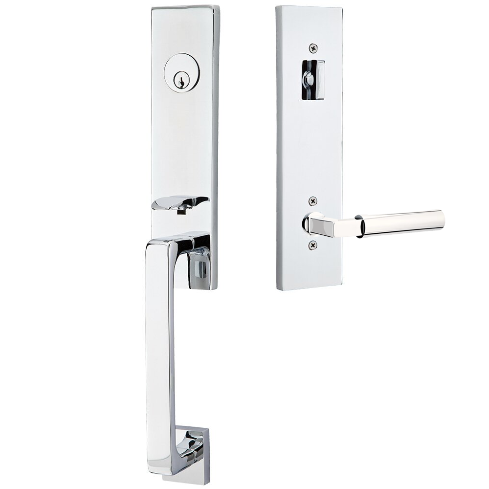 Emtek Davos Tubular Entryset Monolithic with Hercules Lever