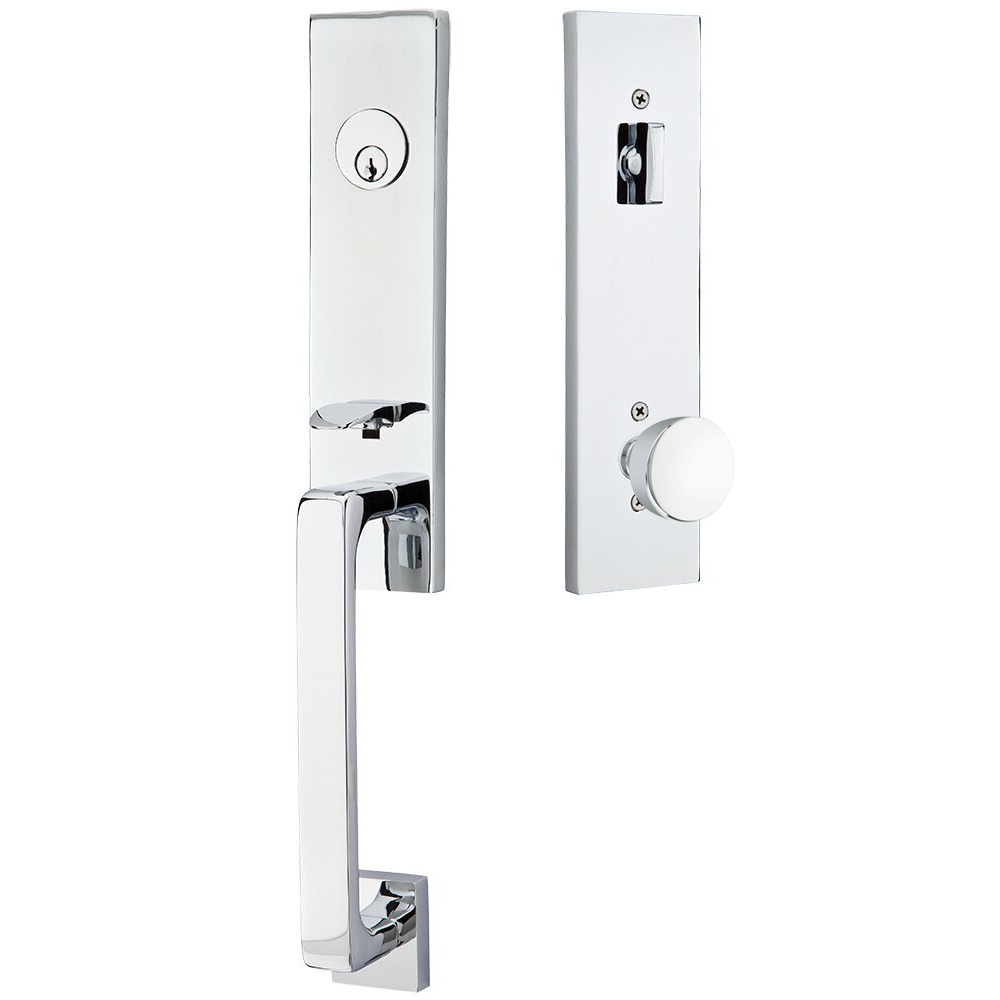 Emtek Davos Tubular Entryset Monolithic with Laurent Knob