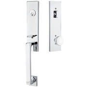 Emtek Davos Tubular Entryset Monolithic with Laurent Knob