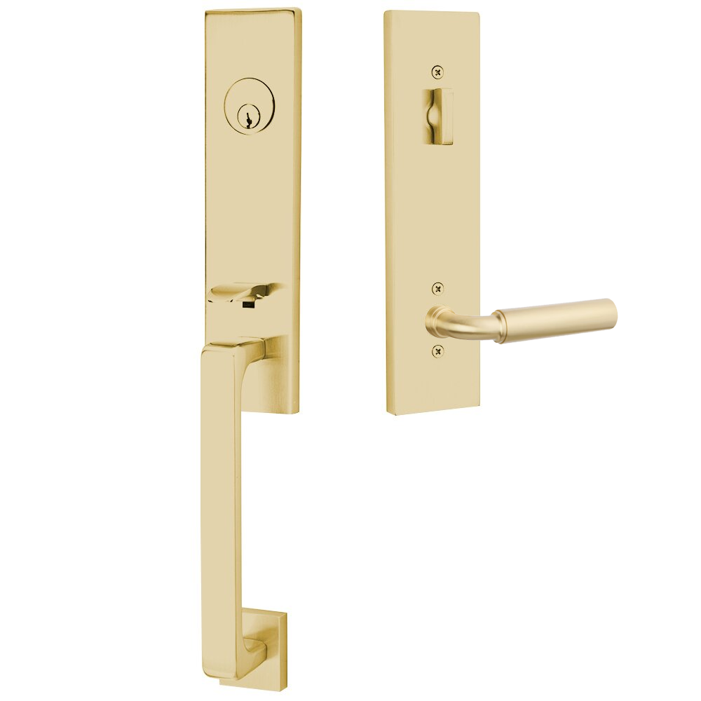 Emtek Davos Tubular Entryset Monolithic with Manning Lever