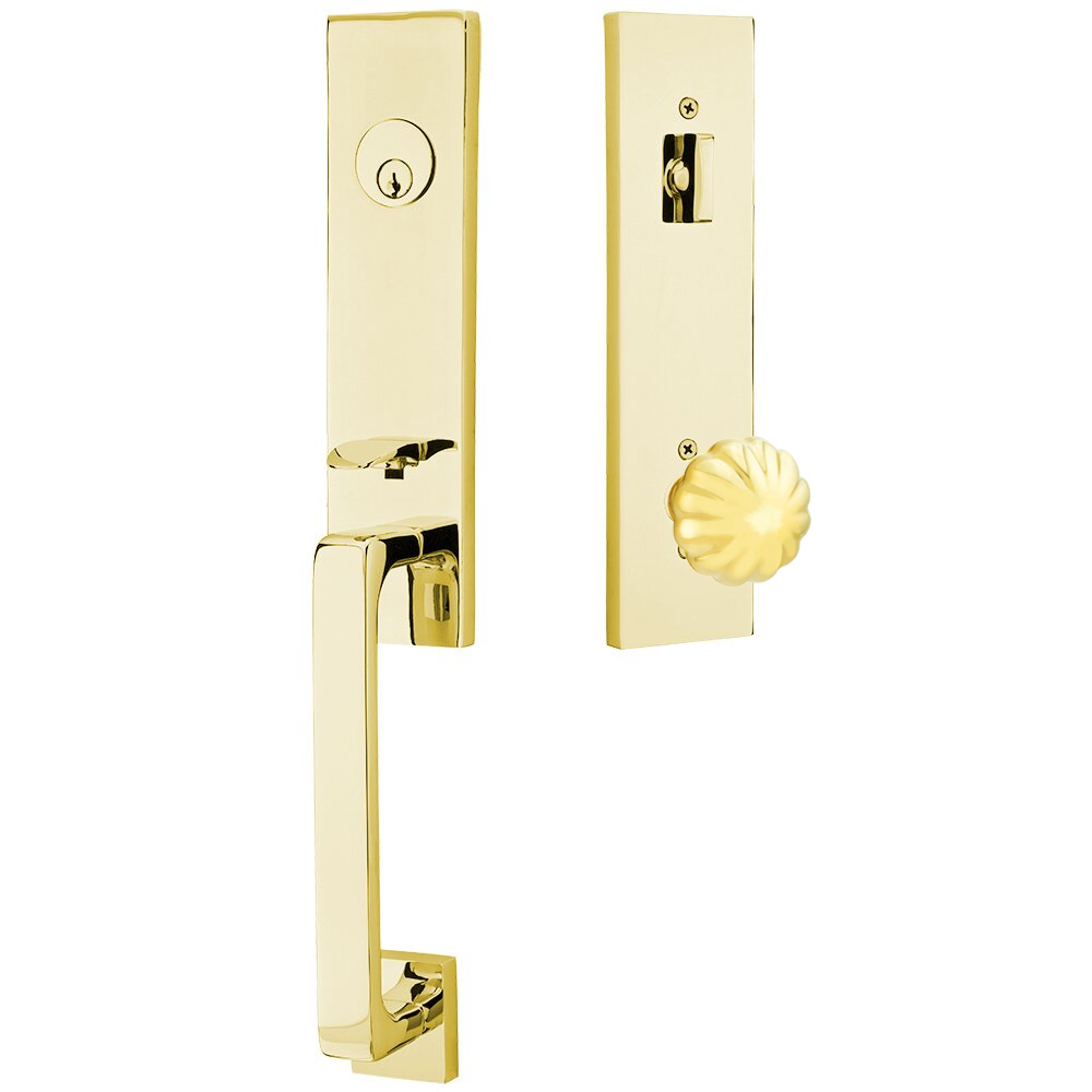 Emtek Davos Tubular Entryset Monolithic with Melon Knob