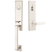 Emtek Davos Tubular Entryset Monolithic with Milano Lever