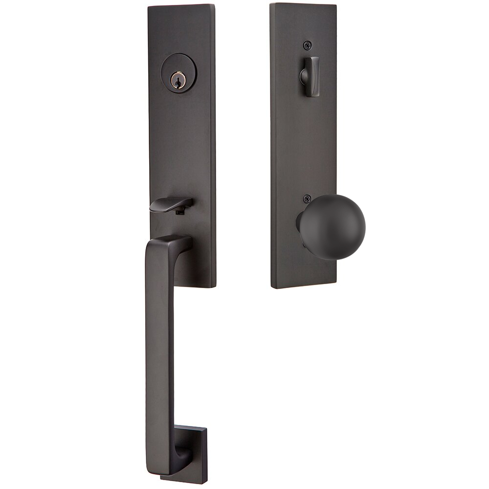 Emtek Davos Tubular Entryset Monolithic with Orb Knob