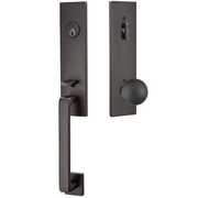 Emtek Davos Tubular Entryset Monolithic with Orb Knob