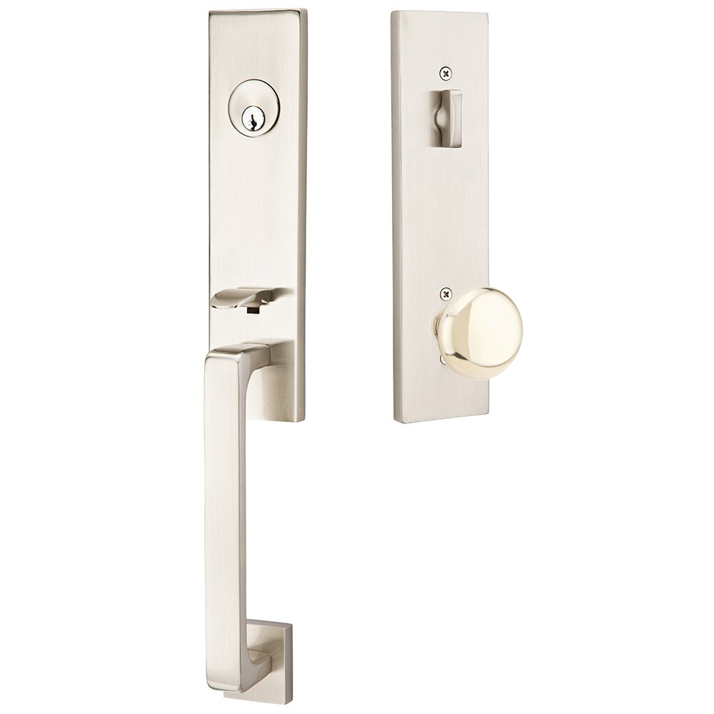 Emtek Davos Tubular Entryset Monolithic with Providence Knob