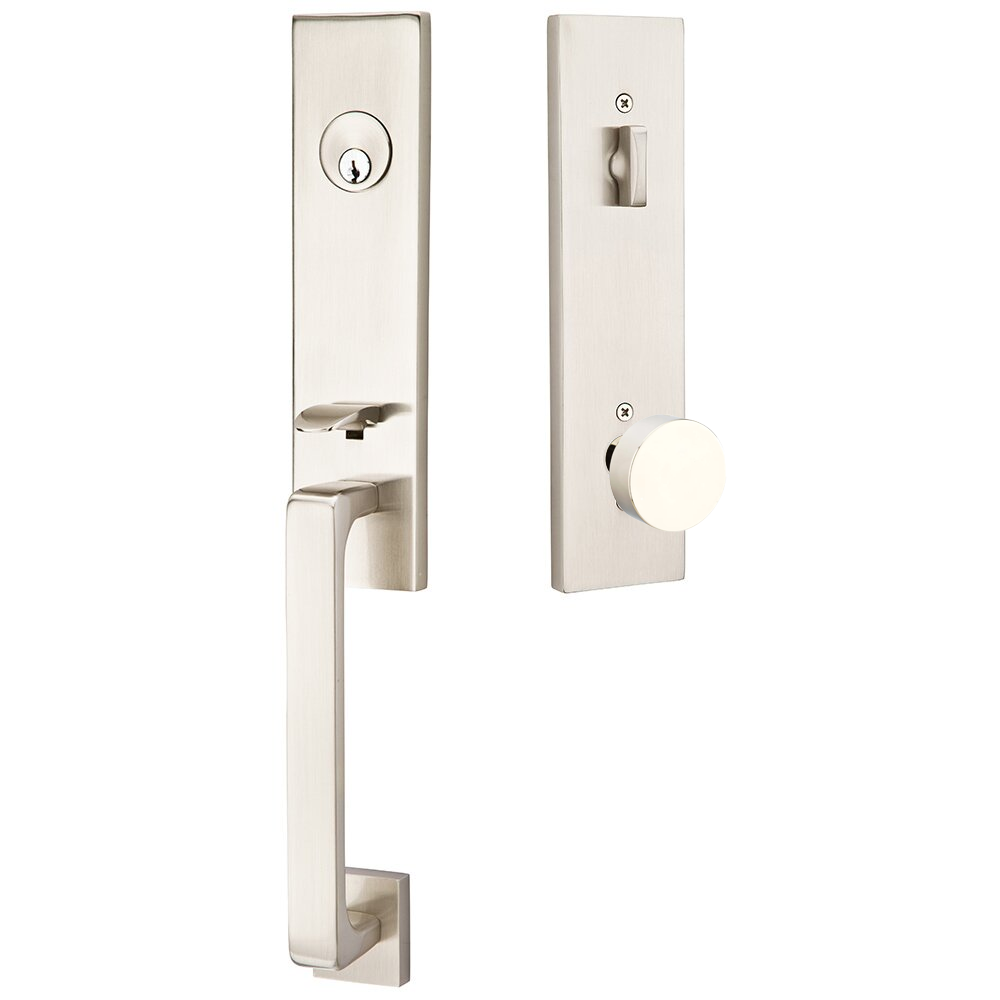 Emtek Davos Tubular Entryset Monolithic with Round Knob