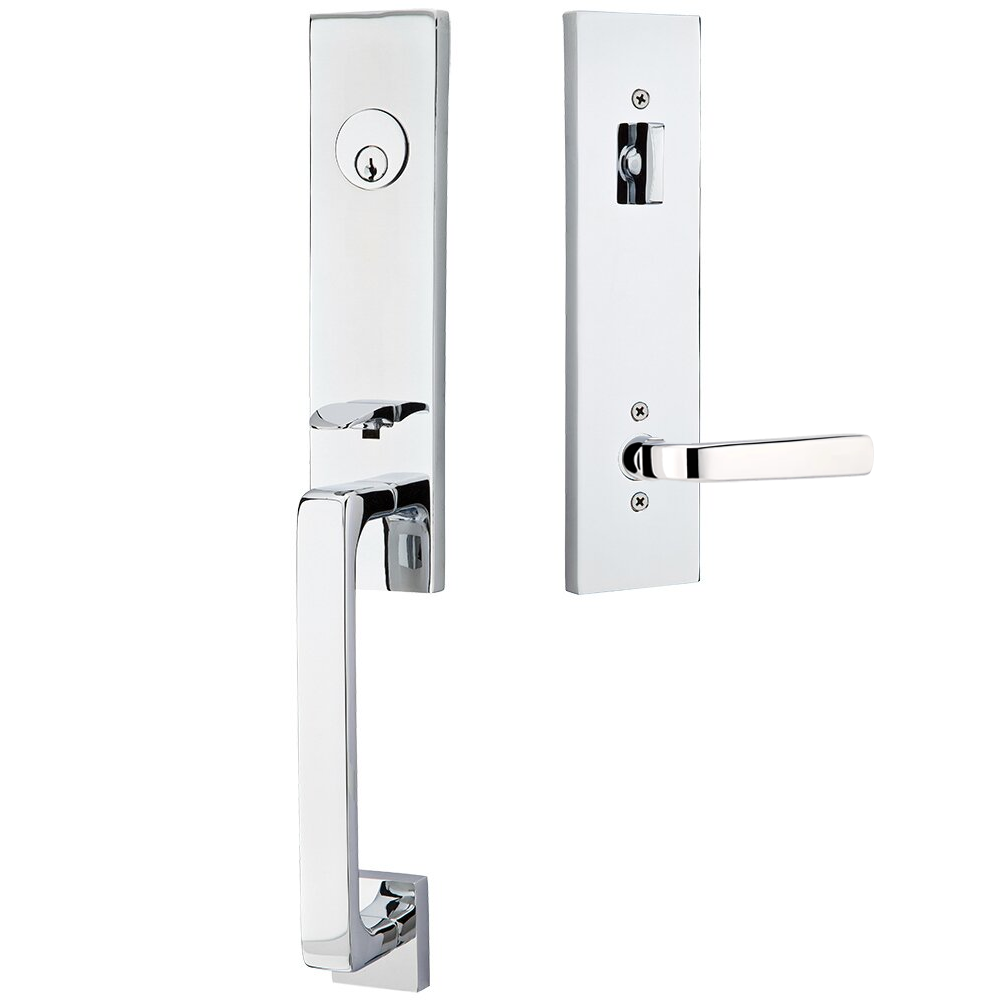 Emtek Davos Tubular Entryset Monolithic with Sion Lever