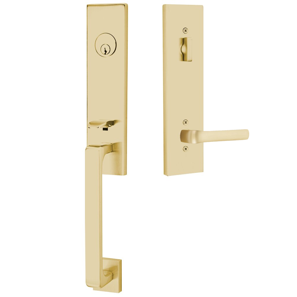 Emtek Davos Tubular Entryset Monolithic with Spencer Lever