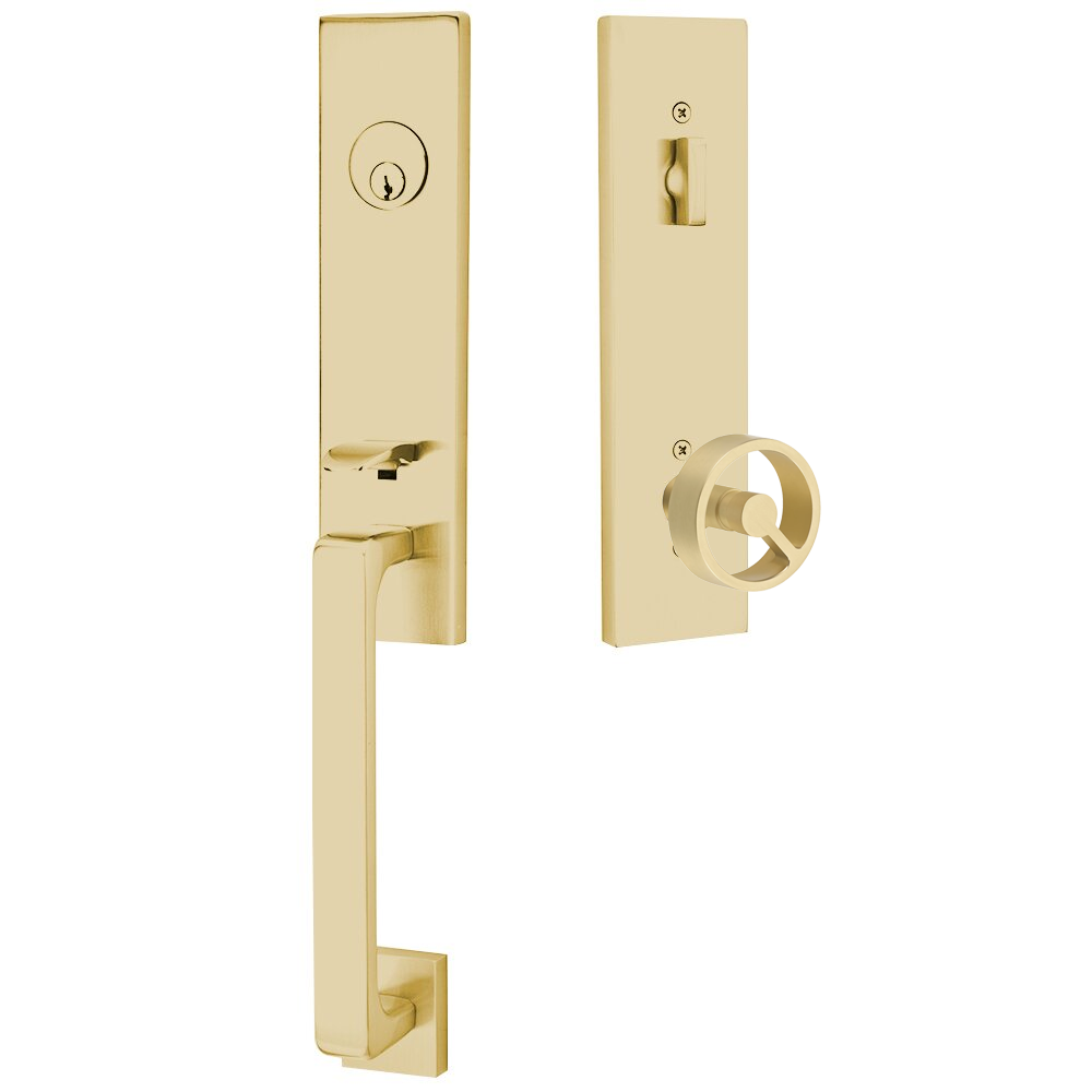 Emtek Davos Tubular Entryset Monolithic with Spoke Knob