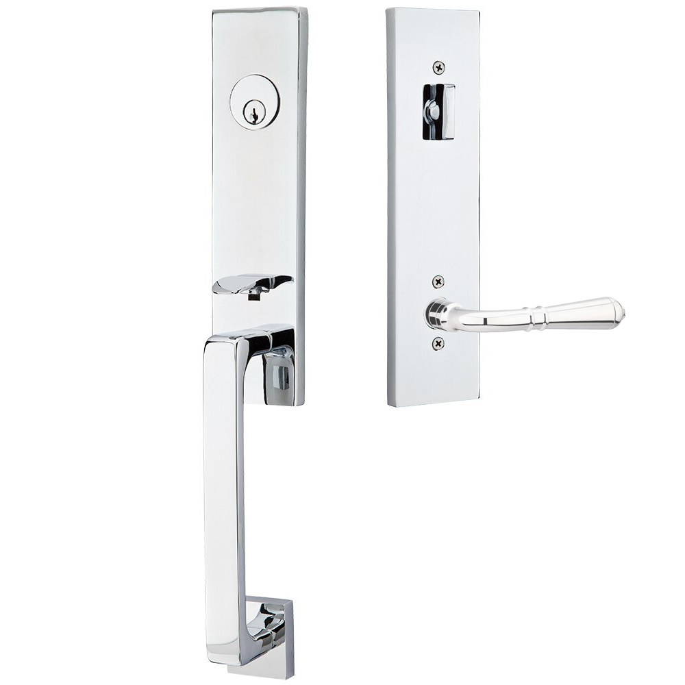 Emtek Davos Tubular Entryset Monolithic with Turino Lever