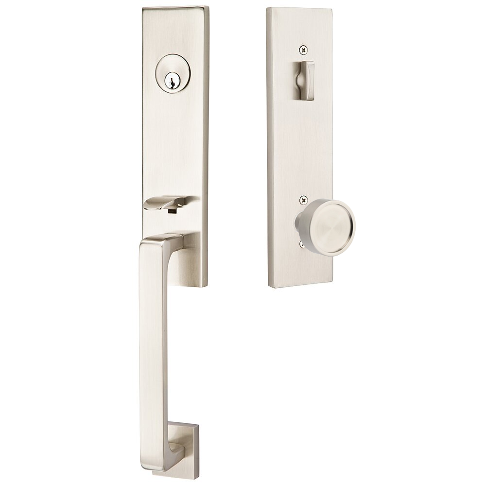 Emtek Davos Tubular Entryset Monolithic with Verve Knob