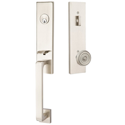 Emtek Davos Tubular Entryset Monolithic with Waverly Knob