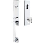 Emtek Davos Tubular Entryset Monolithic with Windsor Glass Knob