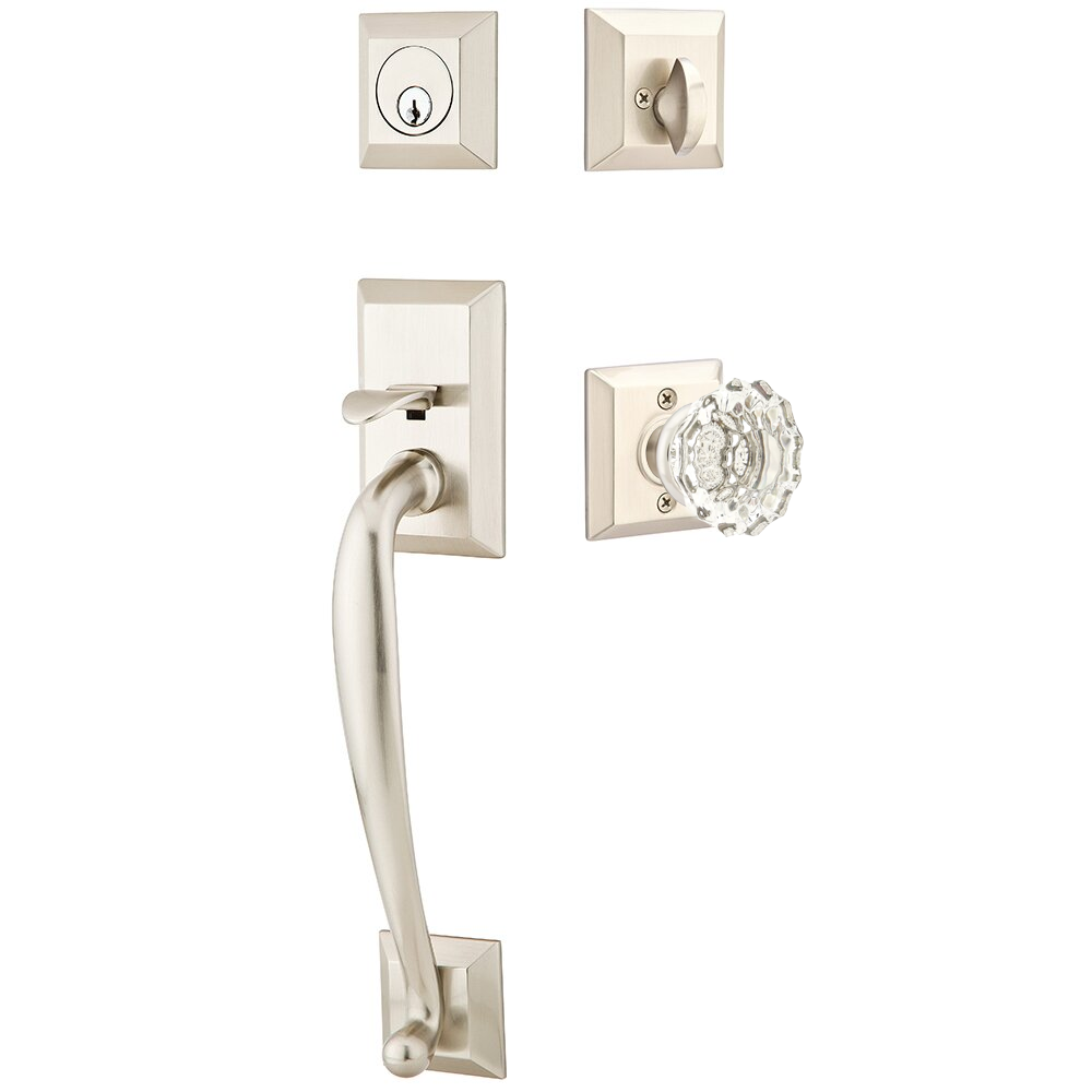 Emtek Franklin Tubular Entryset Sectional with Astoria Glass Knob