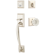 Emtek Franklin Tubular Entryset Sectional with Astoria Glass Knob