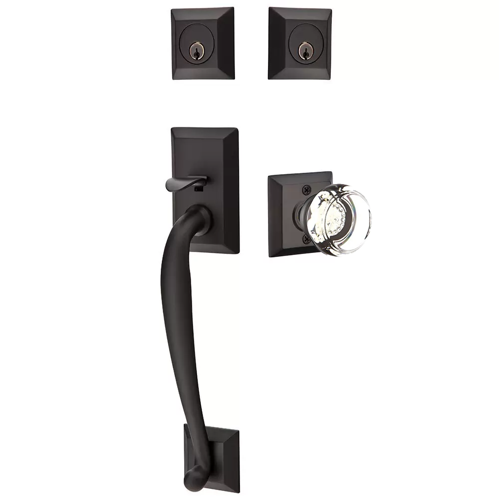 Emtek Franklin Tubular Entryset Sectional with Georgetown Glass Knob