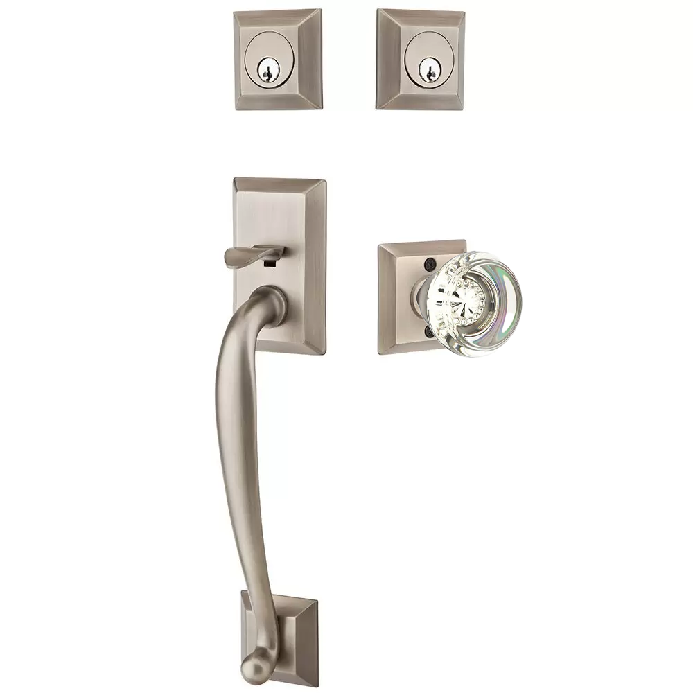 Emtek Franklin Tubular Entryset Sectional with Georgetown Glass Knob
