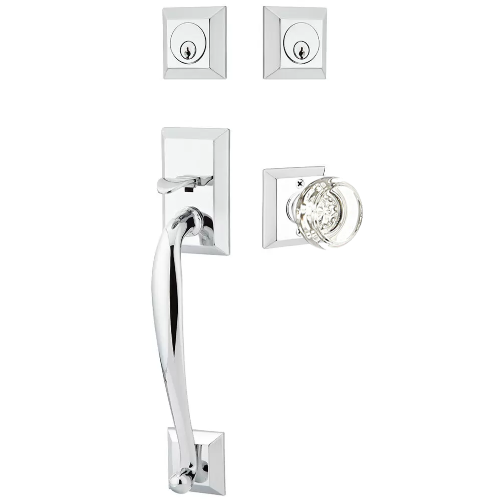 Emtek Franklin Tubular Entryset Sectional with Georgetown Glass Knob