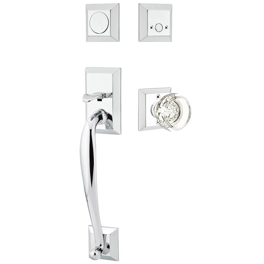 Emtek Franklin Tubular Entryset Sectional with Georgetown Glass Knob