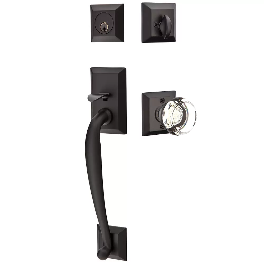 Emtek Franklin Tubular Entryset Sectional with Georgetown Glass Knob