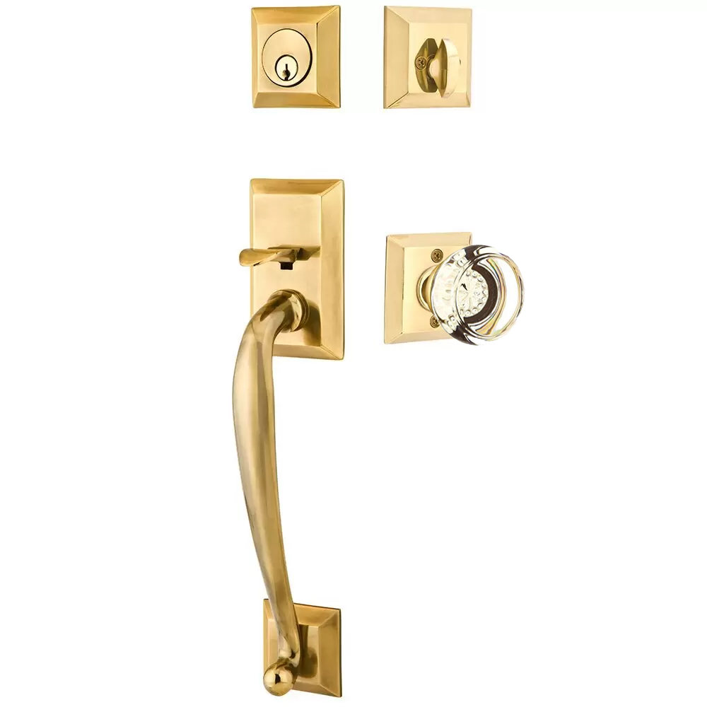 Emtek Franklin Tubular Entryset Sectional with Georgetown Glass Knob