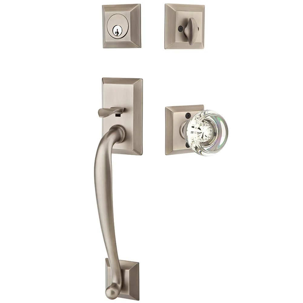 Emtek Franklin Tubular Entryset Sectional with Georgetown Glass Knob