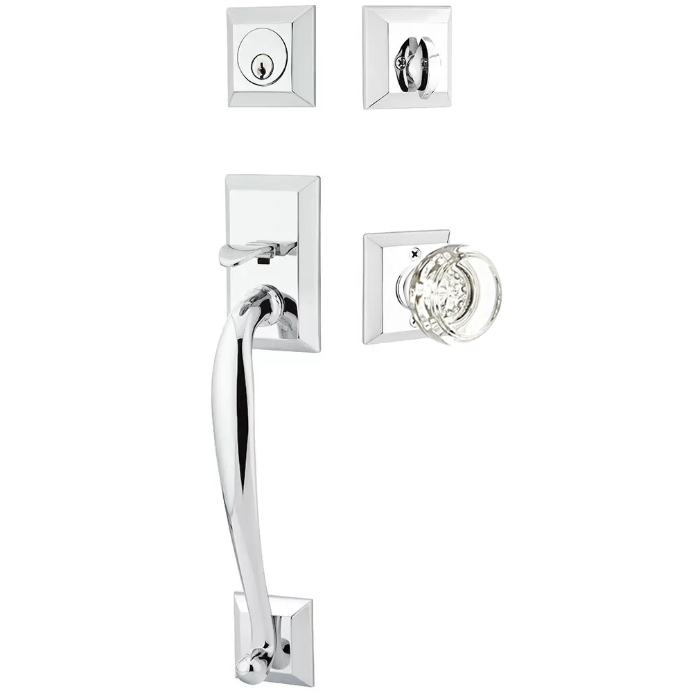 Emtek Franklin Tubular Entryset Sectional with Georgetown Glass Knob