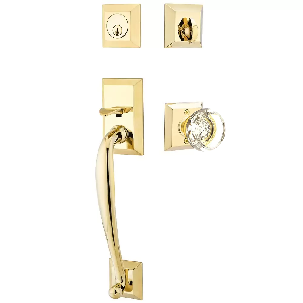 Emtek Franklin Tubular Entryset Sectional with Georgetown Glass Knob
