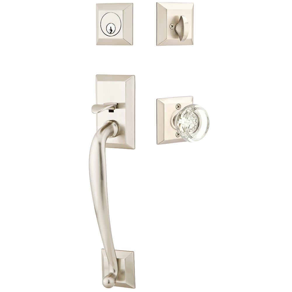 Emtek Franklin Tubular Entryset Sectional with Georgetown Glass Knob