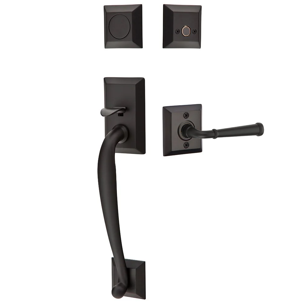 Emtek Franklin Tubular Entryset Sectional with Merrimack Lever