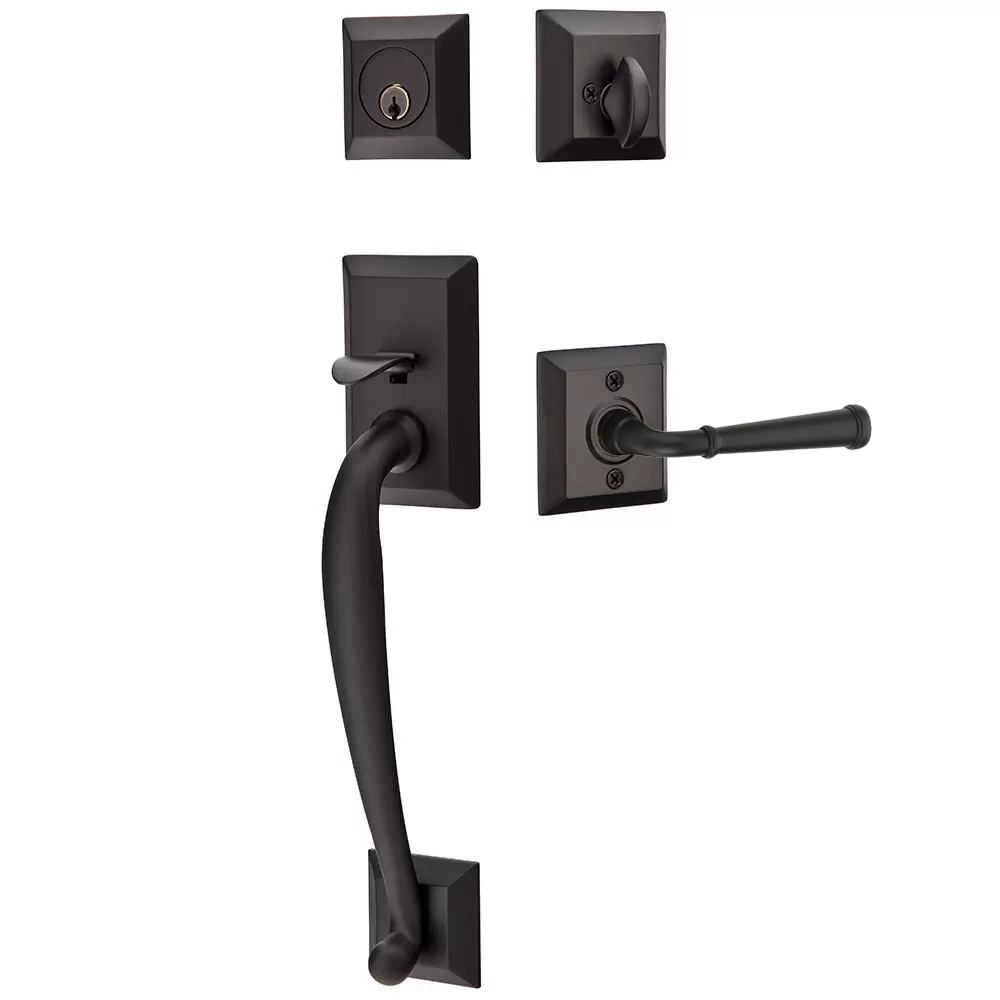 Emtek Franklin Tubular Entryset Sectional with Merrimack Lever