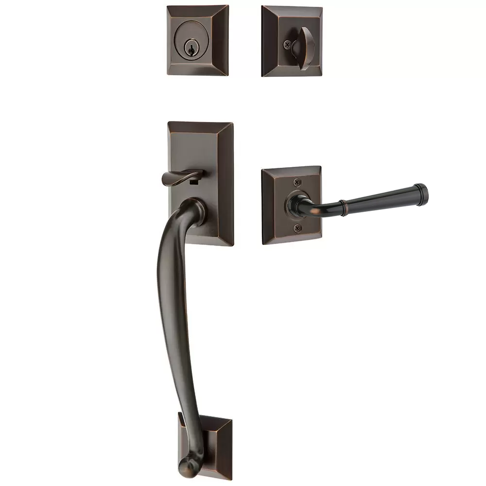 Emtek Franklin Tubular Entryset Sectional with Merrimack Lever