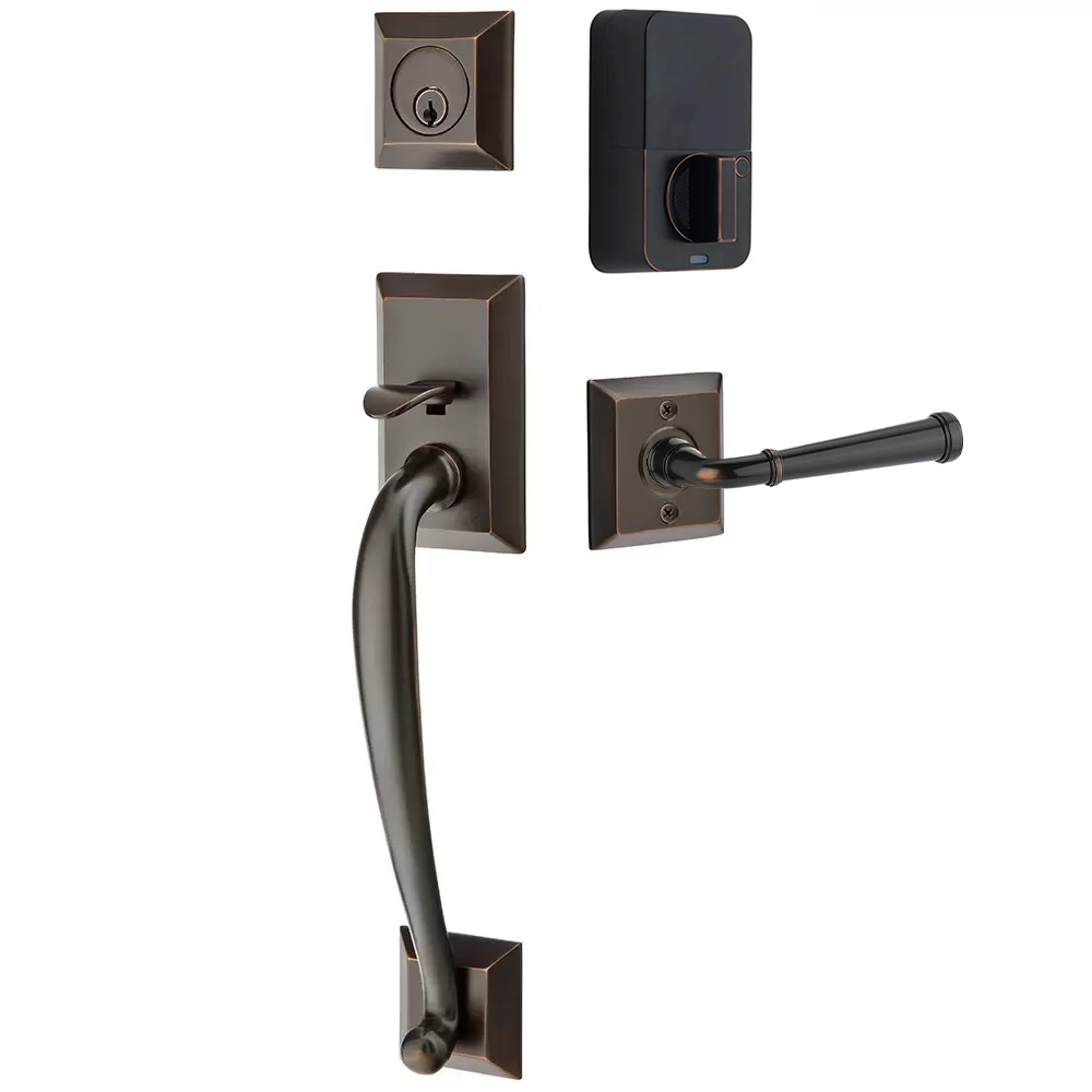 Emtek Franklin Tubular Entryset Sectional with Merrimack Lever