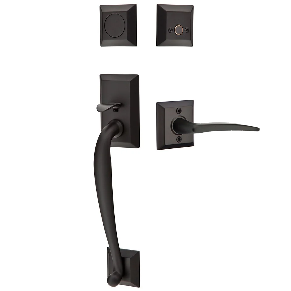 Emtek Franklin Tubular Entryset Sectional with Poseidon Lever