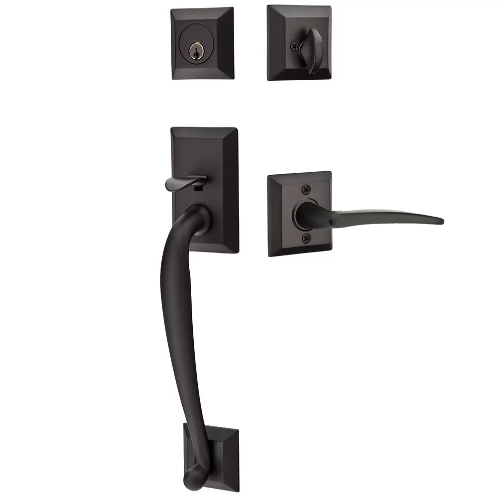 Emtek Franklin Tubular Entryset Sectional with Poseidon Lever