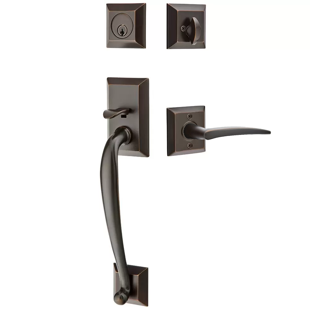 Emtek Franklin Tubular Entryset Sectional with Poseidon Lever