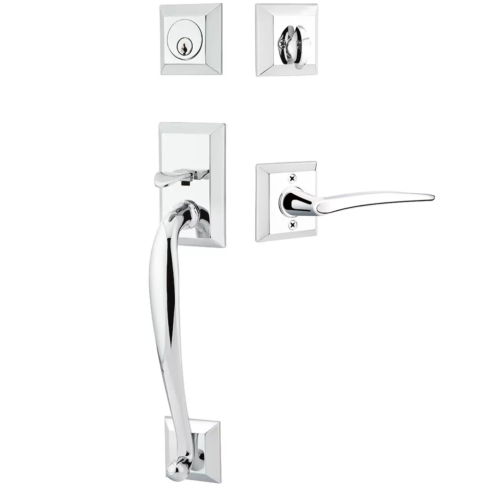 Emtek Franklin Tubular Entryset Sectional with Poseidon Lever