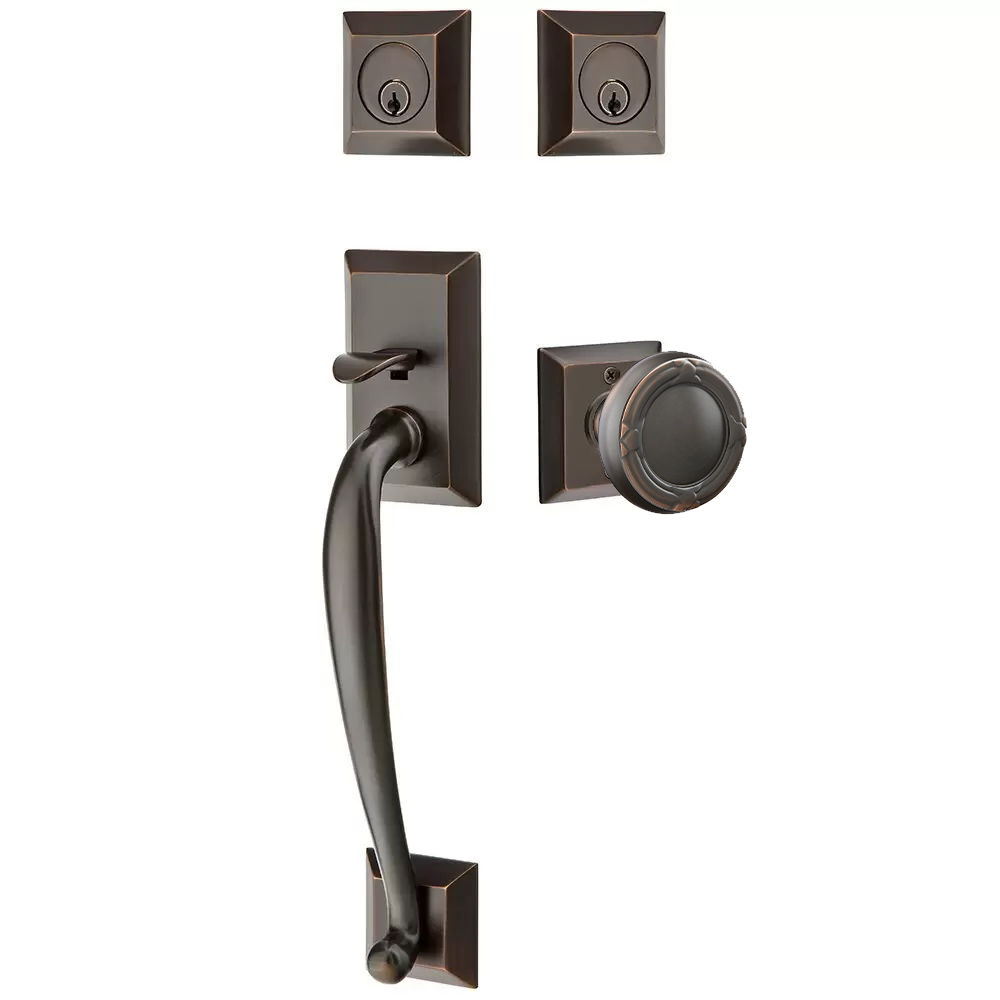 Emtek Franklin Tubular Entryset Sectional with Ribbon & Reed Knob