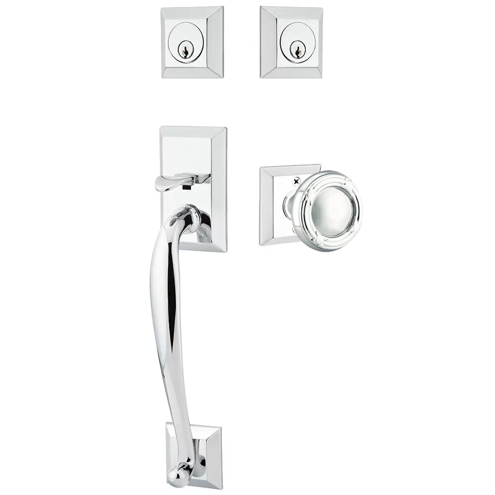 Emtek Franklin Tubular Entryset Sectional with Ribbon & Reed Knob