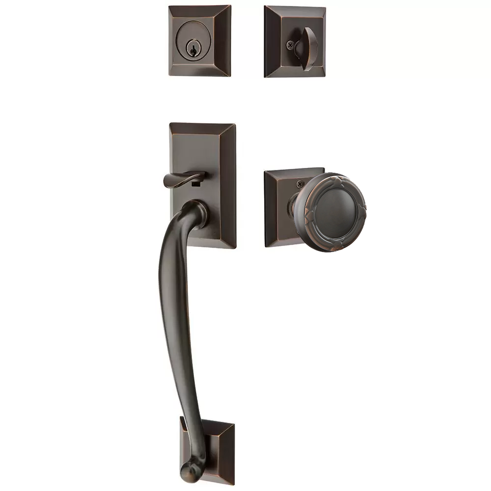 Emtek Franklin Tubular Entryset Sectional with Ribbon & Reed Knob