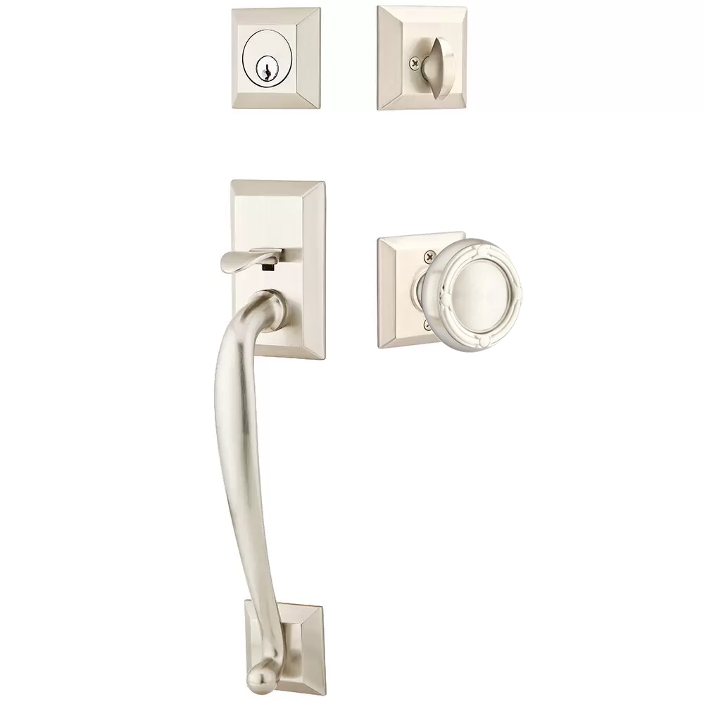 Emtek Franklin Tubular Entryset Sectional with Ribbon & Reed Knob