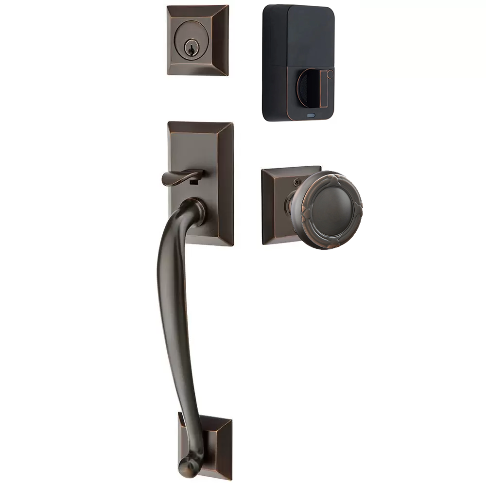 Emtek Franklin Tubular Entryset Sectional with Ribbon & Reed Knob